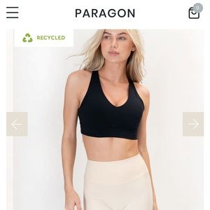 2 Plunge Crop Paragon Fitness Sports Bras Black/Desert Steel